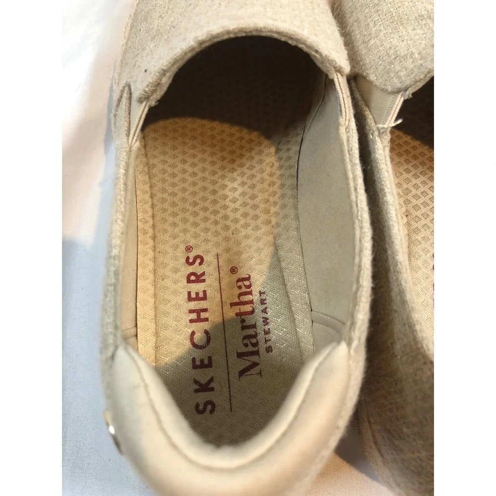 Skechers Martha Stewart Womens US 9 Espadrille Platform Slip On Shoes Natural